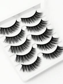 AYRMILLA Lashes NEW 5 Pairs Natural False Eyelashes Fluffy Soft Dramatic 3D Mink Lashes Long Wispy Eyelash Cilia,Multi-Layered Eyelashes Short Thick Fake Eyelash Extension Bulk False Eyelashes Makeup Products100% Natural Fake Lashes Comfortable To Wear Handmade Upper Lash Winged End Eye Elongated Eyelashes Natural Realistic Eyelash Full Strip Lashes Lasting Cilios Volume Popular Make Up Beauty Tools - 黑色 - 查看 4