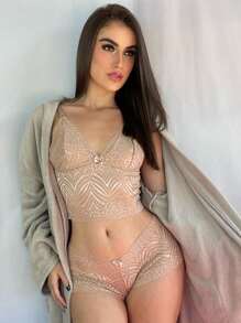 Charme Dela's Women Sexy Lingerie Sets - 米色 - 查看 3