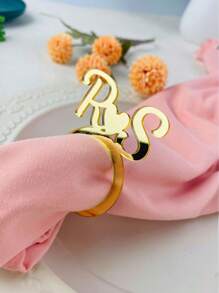 Personalized Napkin Ring Initials Custom Wedding Table Decor Acrylic Napkin Ring Place Holder Banquet Party Decor Ornamental Exquisite, Stylish, Contracted, Modern Custom, Personalized, Unique Ideal Gifts For Him Her, Boyfriend, Girlfriend, Dad, Mom, Family, Friends For Anniversaries, For Valentine's Day, For Mother's Day, For Birthdays, For Children's Day, For Father's Day, For Graduation, For Weddings - Multicolor - View 10