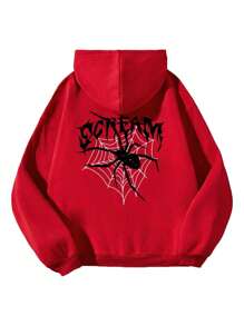Hoodie Sudadera Araña Scream Diseño Frent Trendy Best - Rojo - Ver 2
