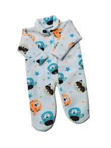 Macacão Pijama Bebê Soft Estampado - Macio e Quentinho KIT COM 3 - Azul bebê - Visão 3