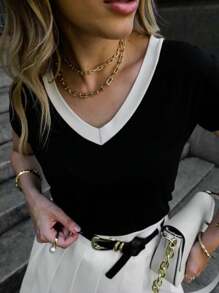 DONA TIKA Women Blouses - Black and White - View 3