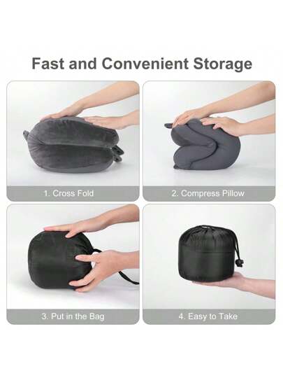 Shaped Travel Neck Pillow, Memory Foam Airplane Kussen Head Support view 7