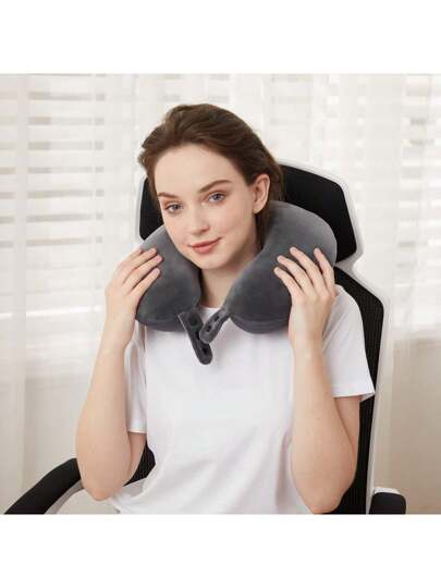 Shaped Travel Neck Pillow, Memory Foam Airplane Kussen Head Support view 6