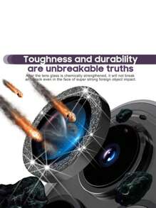 3pcs Glitter Lens Protector Film, Scratchproof Lens Guard Waterproof Shockproof Anti-Fall Anti-Fall Scratch Resistant Anti-Fingerprint Full Cover - Black - View 4