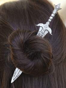 XJYHDY 1入組匕首造型髮夾，劍型髮夾，幻想髮飾，角色扮演珠寶，髮夾禮物 - 銀色 - 查看 1
