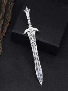 XJYHDY 1入組匕首造型髮夾，劍型髮夾，幻想髮飾，角色扮演珠寶，髮夾禮物 - 銀色 - 查看 3