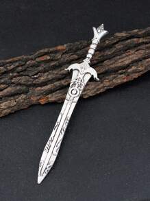XJYHDY 1入組匕首造型髮夾，劍型髮夾，幻想髮飾，角色扮演珠寶，髮夾禮物 - 銀色 - 查看 6