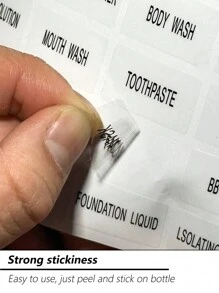 1 pièce Étiquette transparente de bouteille/sac portable de voyage pour crèmes, BB et stickers d'identification de boîtes de gel douche, de shampooing, de crème pour le visage, étanches et anti-salissures.