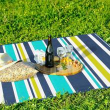 Tapetes exteriores impermeables de 5x6 pies, alfombras reversibles, tapete exterior, alfombra de plástico para exteriores, alfombra geométrica para RV para patio, campamento, picnic, terraza trasera, balcón, playa, decoración de jardín - Azul Marino - Ver 9