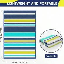 Tapetes exteriores impermeables de 5x6 pies, alfombras reversibles, tapete exterior, alfombra de plástico para exteriores, alfombra geométrica para RV para patio, campamento, picnic, terraza trasera, balcón, playa, decoración de jardín - Azul Marino - Ver 10