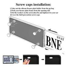 Khung biển số silicon, Vỏ biển số phía trước mặt sau, Giá đỡ biển số xe chống rỉ sét chống thời tiết cho xe tiêu chuẩn CA Hoa Kỳ (Màu đen) - cặp đen - Xem 6