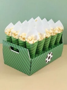30pcs Conical Paper Popcorn Cones Party Snacks Holder Stand - Green - View 9