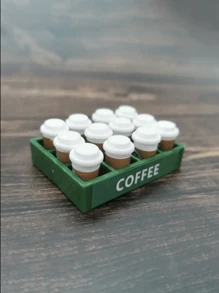 13件1套迷你咖啡杯咖啡托盘模型创意仿真收藏玩具，厨房玩具，微型仿真食品饮料配件模型咖啡厅餐厅，厨房装饰，家居装饰，房间装饰，派对用品，DIY配件，摄影道具派对礼品生日礼物复活节感恩节完美礼物 - 1套咖啡杯+盤子 - 查看 6