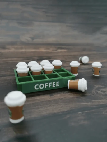 13件1套迷你咖啡杯咖啡托盘模型创意仿真收藏玩具，厨房玩具，微型仿真食品饮料配件模型咖啡厅餐厅，厨房装饰，家居装饰，房间装饰，派对用品，DIY配件，摄影道具派对礼品生日礼物复活节感恩节完美礼物