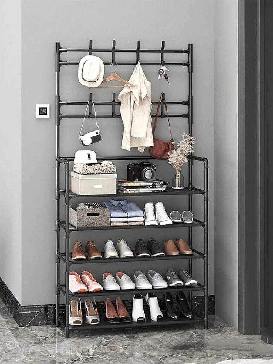 Zapatero para armario  DE  4 NIVELES ,organizador de zapatos con sombrero, perchero, estante de entrada para almacenamiento - Multicolor - Ver 1