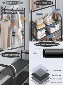 Zapatero para armario  DE  4 NIVELES ,organizador de zapatos con sombrero, perchero, estante de entrada para almacenamiento - Multicolor - Ver 3