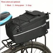 1pc Large Capacity Waterproof Cycling Backpack, Mountain Bike Saddlebag, Rear Pannier, Seat Post Bag, Front Handlebar Pack, Bike Accessory Storage Bag - Black - View 2