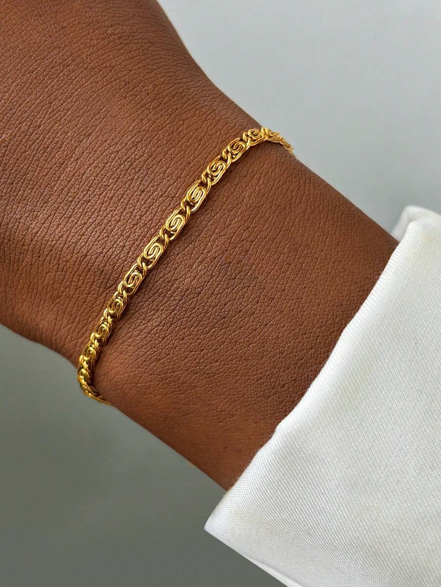 Aomogo 1 pieza Tobillera de acero inoxidable con colgante de ojo azul para mujeres, accesorio de moda simple y atractivo para uso diario - Pulsera - Ver 1