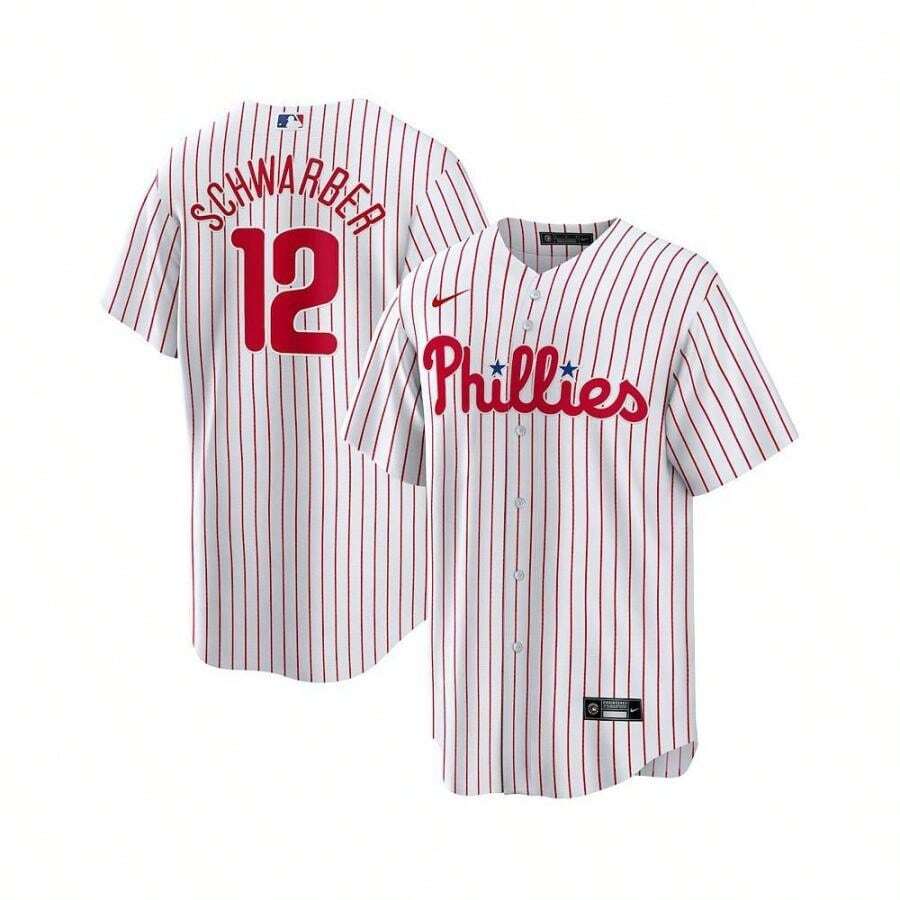 Men's Kyle Schwarber White Philadelphia Phillies Replica Player Jersey - White - View 1