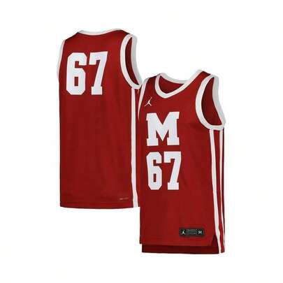 Jordan Camiseta de baloncesto replica de los Tigres de Morehouse en color burdeos, estilo novio para hombre