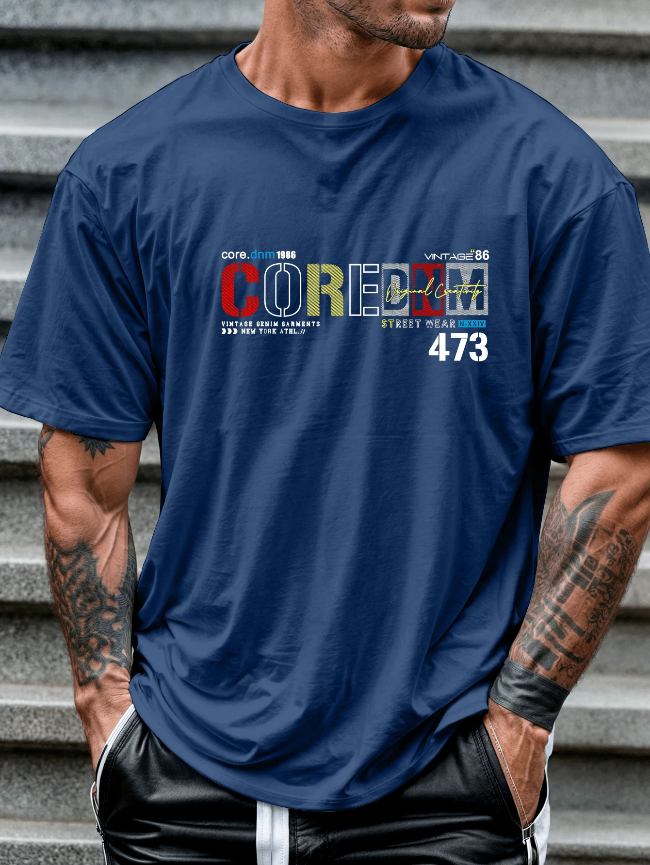 Men T-Shirts - Màu xanh lam - Xem 1