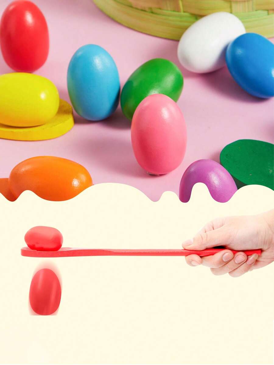 2 Piece Easter Egg And Spoon Race Game Set, Carnival Games For Family Events Festivals Outdoor