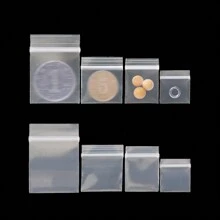 100pcs 20 Wires Mini Ziplock Bags Transparent Small Plastic Bags Clear Reusable Self Sealing Pouch For Jewelry Coins Candy Storage - Small Packaging Bag - View 1