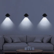 1pc Modern Sunset Devil Fish Motion Sensor Wall Light - Adjustable Plastic Night Light With Toggle Control For Bedroom, Stairs, Living Room, Wardrobe - Matte Metal Finish, Freestanding Wall Mount, Solid Color, Wireless-Free - Black - View 3