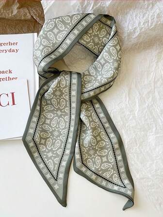 4 st/set eleganta sidenhalsdukar och hårband med blommönster för kvinnor, mångsidig användning för vardagsliv och semester, kattöron-pannband, turban-pannband, svettband, skolsaker, högskola, pannband, höstvinter, hårband, håraccessoarer för kvinnor, bandanas, mjuk huvudbonad, halsduk för kvinnor