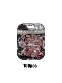 Accessori per unghie, forniture per unghie, charms per unghie stile Y2K, rosa e colorati, decorazione unghie a tema sirena, strass trasparenti, trapano per unghie trasparente per fai da te, 30/50/100 pezzi di punte di unghie con diamanti multicolore in confezione mista