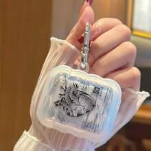 简约兼容Airpods苹果耳机保护壳1/2代蓝牙耳机软壳Airpodspro新3代带登山扣 - 黑色 - 查看 3