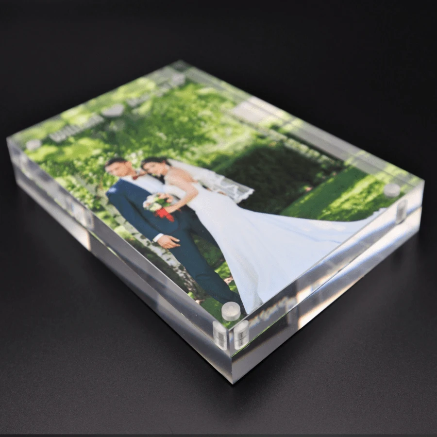 Cadres Photo Magnétiques Acrylique 10x15cm - Lot De 2 - Transparents Double Face Pour Table