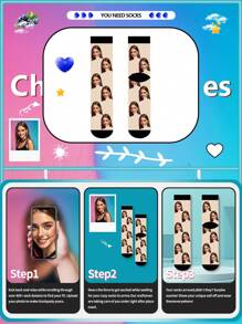 Face Socks 1pair Custom Put Any Face On Socks For Women, Personalized Photo Socks For Handsome Guys & Beautiful Girls, Interesting Customized Picture Couple High Crew Socks, Suitable For Valentine's Day, Birthday Gifts And Other Occasions,Funny,Crazy,Anime,Multicolor Socks,Dawg,Colorful,Cute,Adorable,Contracted,Funny,Custom,Unique,Customized,Personalized,Ideal Gifts For Him,Ideal Gifts For Her,Boyfriend,Girlfriend,Family,Friends,Grandparents,Her - Multicolor - View 5