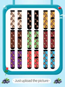 Face Socks 1pair Custom Put Any Face On Socks For Women, Personalized Photo Socks For Handsome Guys & Beautiful Girls, Interesting Customized Picture Couple High Crew Socks, Suitable For Valentine's Day, Birthday Gifts And Other Occasions,Funny,Crazy,Anime,Multicolor Socks,Dawg,Colorful,Cute,Adorable,Contracted,Funny,Custom,Unique,Customized,Personalized,Ideal Gifts For Him,Ideal Gifts For Her,Boyfriend,Girlfriend,Family,Friends,Grandparents,Her - Multicolor - View 4