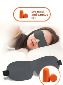 1pc Memory Foam 3D Eye Mask With Ear Plugs - Total Blackout, Super Soft Breathable Eye Protection - Perfect Travel Accessory For Deep, Undisturbed Sleep - Multicolor - View 13