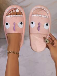 Women's Plus Size Cute Shark Slippers - Pink - View 1