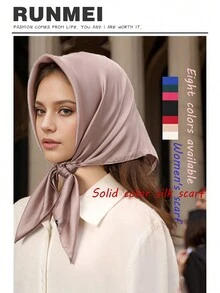 1 Khăn Bandana vuông màu trơn dành cho nữ, Khăn choàng đầu bằng lụa, Khăn tắm biển, Đồ mặc hàng ngày, Lễ hội, Băng đô, Phụ kiện trang trí Khăn rằn, Dây buộc tóc, Băng đô Lý tưởng để tôn lên diện mạo của bạn - Khăn vuông JNC257 - Xem 1