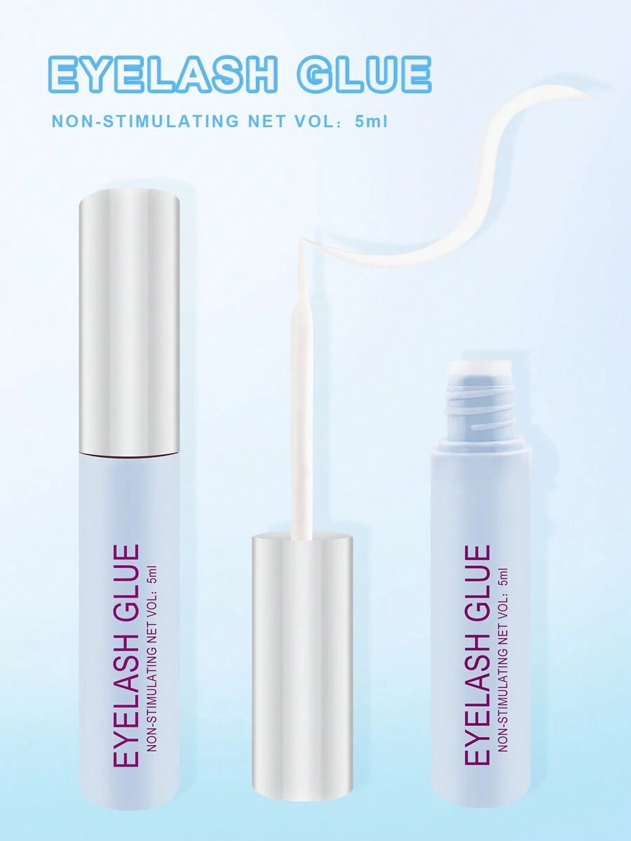 1PC 5ml Clear Eyelash Glue, Waterproof Super Strong Hold False Eyelash Adhesive, Brush On Lash Glue For False Eyelashes, Quick Drying And Long Lasting Lash Gluelash Glue,Eyelash Glue - 白色 - 查看 1