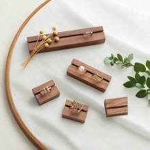 Earring Cards Display Wooden Base Desktop Earrings Ring Necklace Storage Organizer Holders Retail Exhibitor Shop Display Stand