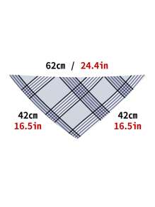 1pc Pet Bandana Bibs, Triangle Scarf, Large Brother, For Dogs And Cats, Red Plaid Design - Red - View 3