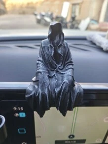 Estatua de túnica negra misteriosa de 2.5/5 pulgadas - Figura decorativa de resina extravagante, estatua sentada de estilo gótico, adecuada para estantería, escritorio de oficina, jardín, decoración del hogar, regalo para amigos y familiares