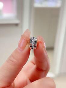 1Pc Fashionable 925 Sterling Silver Shining Path Clip Charm Bead  Fit  For Women Bracelets Bangles DIY Jewelry Making Fine Jewellery - Silver - View 5