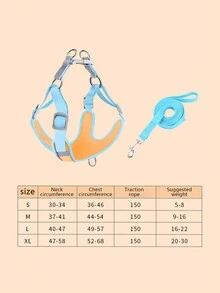 全新寵物胸掛式馬甲狗胸腹帶，適用於小型和中型犬，附帶寵物拖繩 - 彩色 - 查看 48
