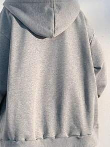 Men Plus Size Hoodies - Xám - Xem 3