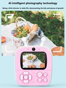 升级儿童相机即时打印，适合男孩和女孩，1080P 高清双镜头自拍数码相机，带三卷打印纸，适合 3-16 岁幼儿和青少年的圣诞节生日礼物玩具，9,600 W 像素，趣味贴纸-白色 - 白色 - 查看 3
