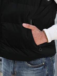 New Vest For Men, Thick Outdoor Casual Top, Winter - Black - View 4