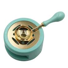 1set Wax Seal Warmer Kit, Wooden Wax Seal Furnace With Melting Spoon Seal Wax Melting Furnace Tool For Melting Wax Seal Beads Or Sealing Wax Sticks Back To School,Back To School,School Supplies