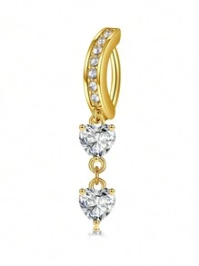 CIZME 1PC 14G 10mm Belly Button Ring, Clicker Belly Rings For Women, Stainless Steel CZ Belly Button Piercing, Reverse Navel Rings Body Jewelry, Gold/Silver, Belly Button Rings For Women 316L Stainless Steel Clicker Belly Rings CZ Heart Water Droplets Curved Reverse Navel Rings Belly Piercing Jewelry Barbell Valentines,Mom,Mother,Mother's Day,Gift - 1.6*10mm - View 17