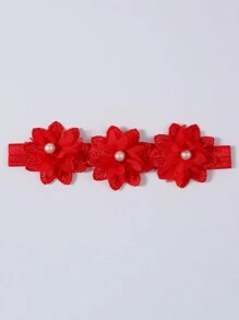 1 双婴儿公主软底学步袜 + 1 件婴儿头带发饰，礼品套装 - 紅色 - 查看 5